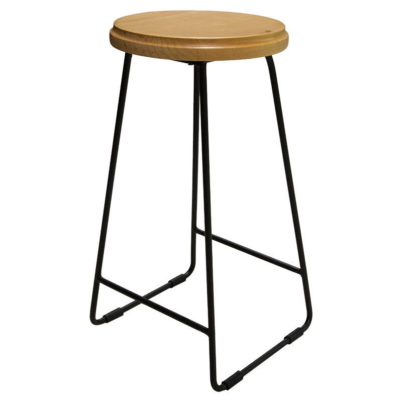 Banco de bar hierro y madera 65 cm