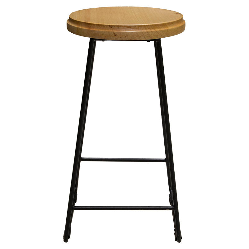 Banco de bar hierro y madera 65 cm