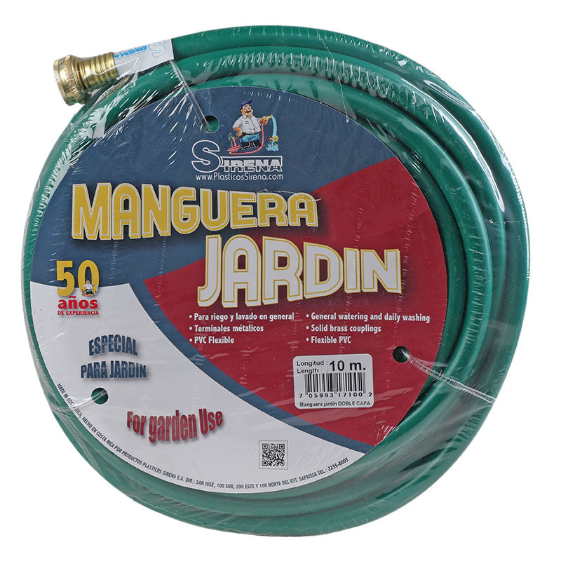 Manguera de jardín bicapa 10 m 1/2"