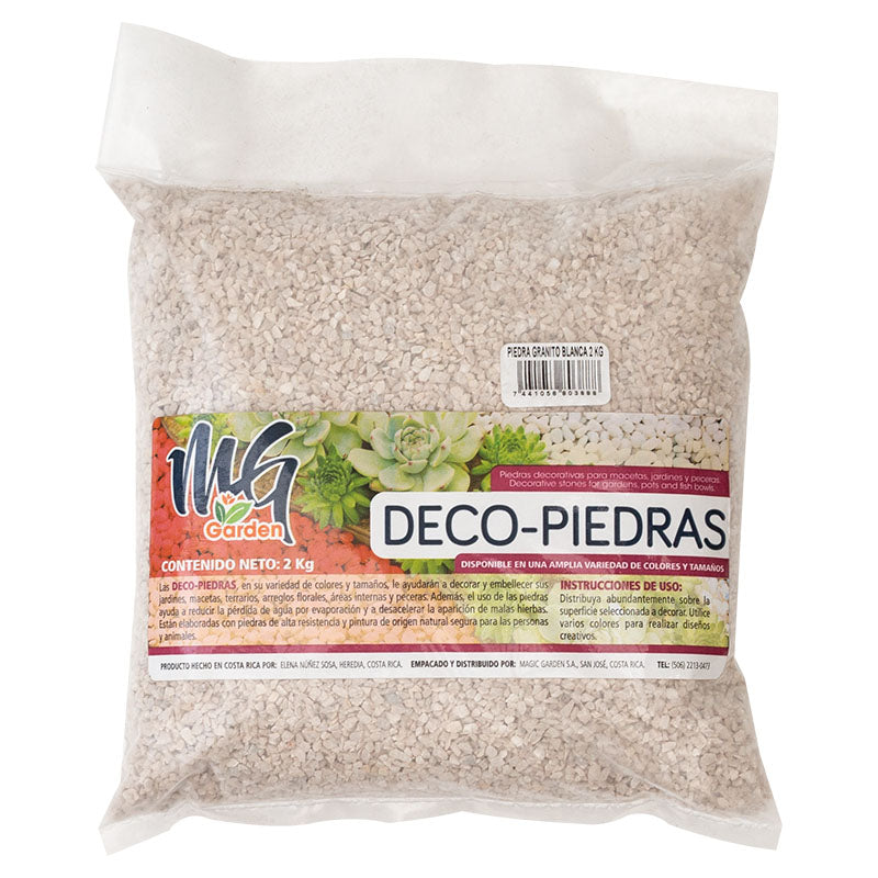 Piedra decorativa granito blanca 2 kg
