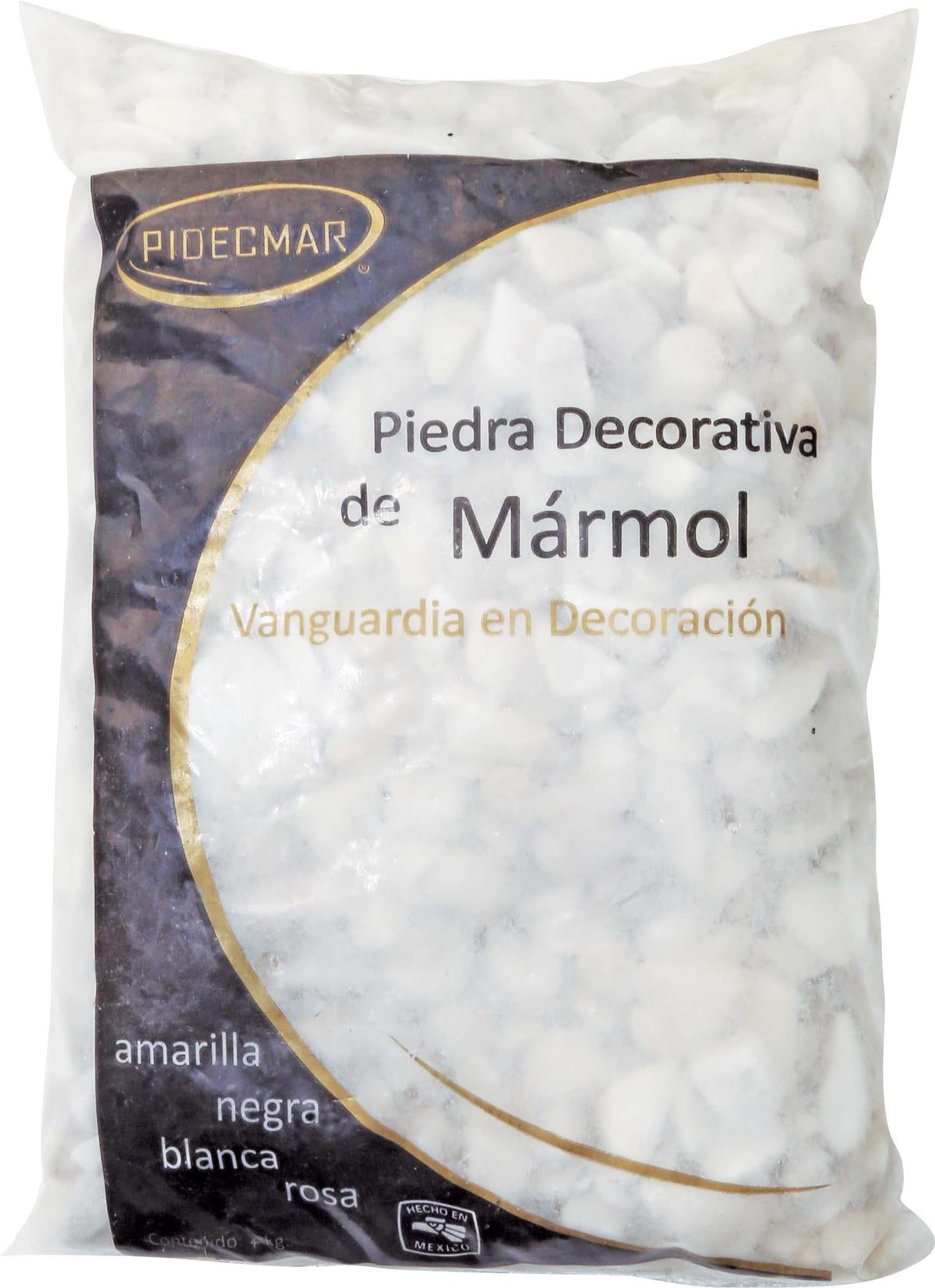 Piedra decorativa mármol blanca 1/2" 2 kg