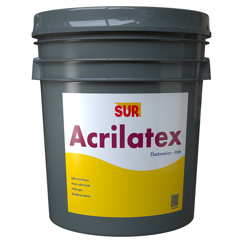 Pintura Acrilatex elastomérica blanco mate 5 gal SUR