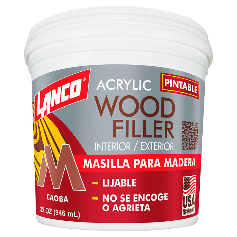 Masilla para madera Wood Filler caoba 1/4 gal