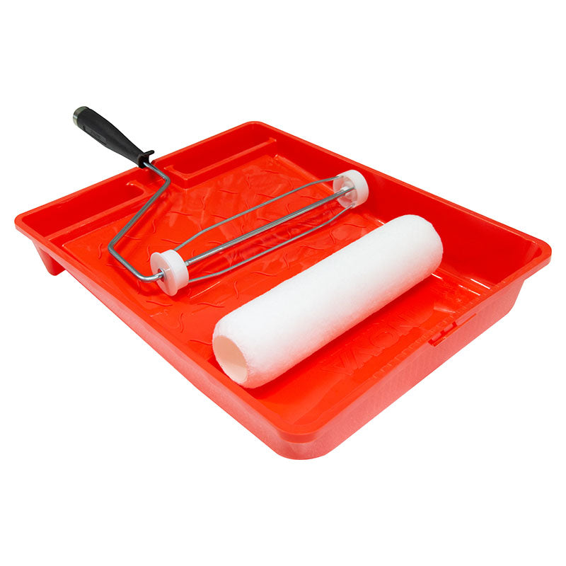 Set para pintar 3 piezas incluye bandeja, rodillo y felpa de 9" Nova