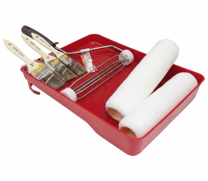Set para pintar 7 piezas incluye bandeja, rodillo y felpa de 9" Nova