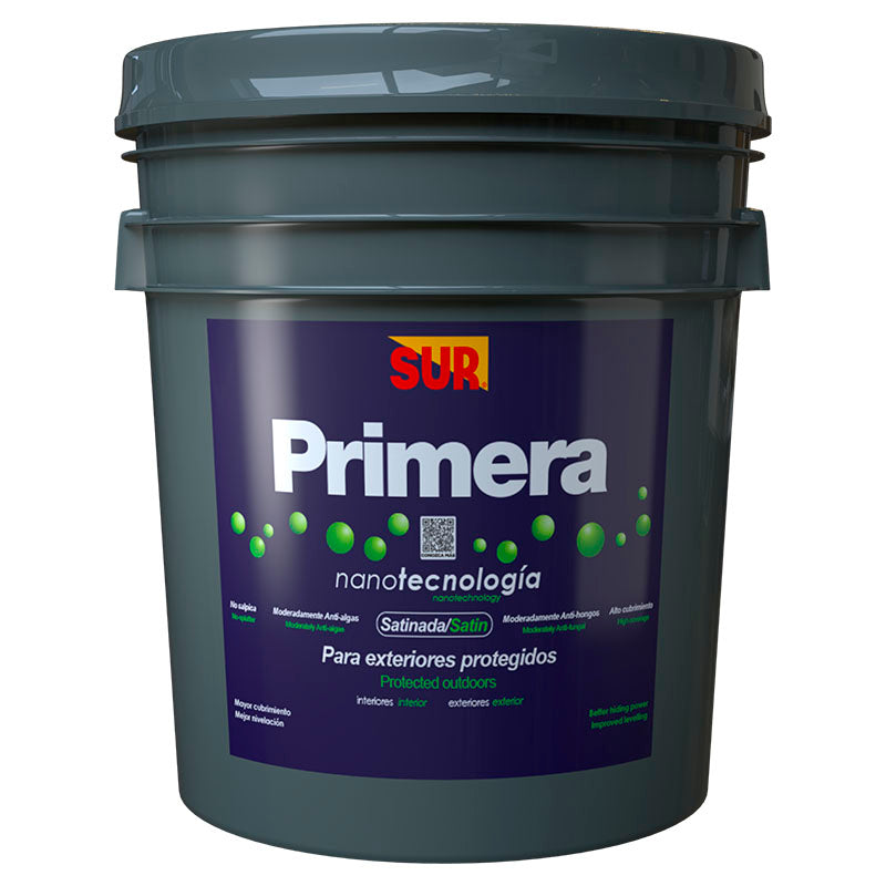 Pintura látex Primera blanco satinado 5 gal SUR