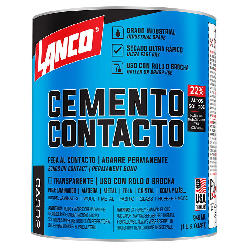 Contact cement interior and exterior 1/4 gal Lanco