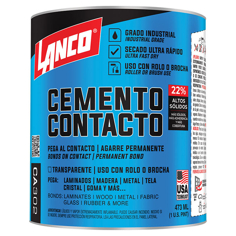 Indoor and Outdoor Contact Cement 16 oz Lanco