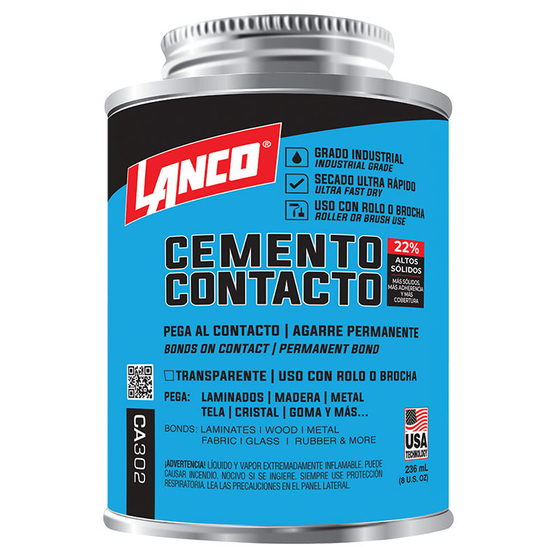 Contact cement interior and exterior 8 oz Lanco