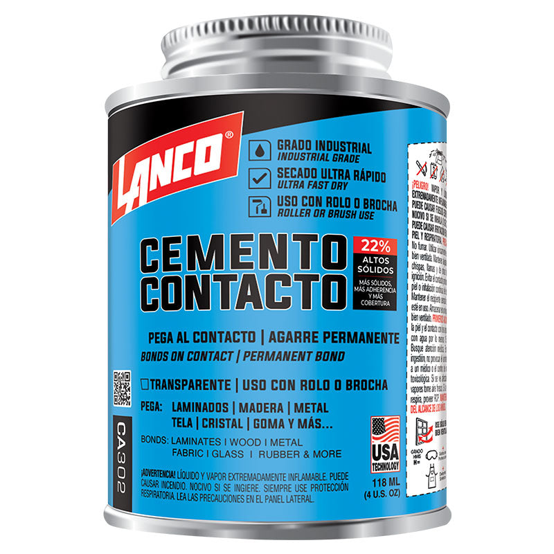 Cemento contacto interior y exterior 4 oz Lanco