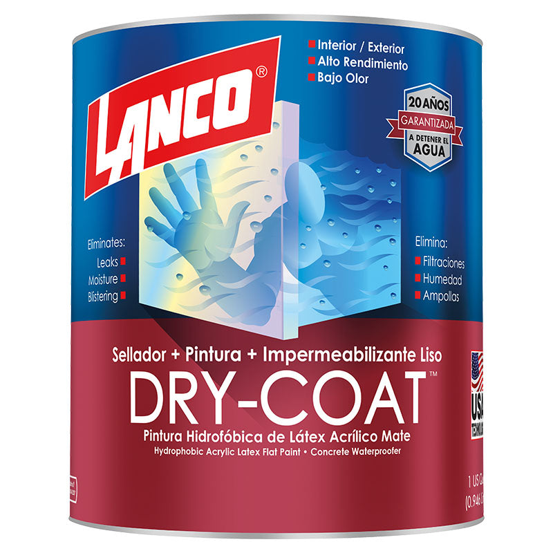Pintura acrílica Dry Coat blanco pastel mate 1/4 gal Lanco