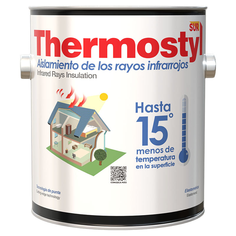 Pintura aislante base látex Thermostyl blanco mate 1 gal SUR