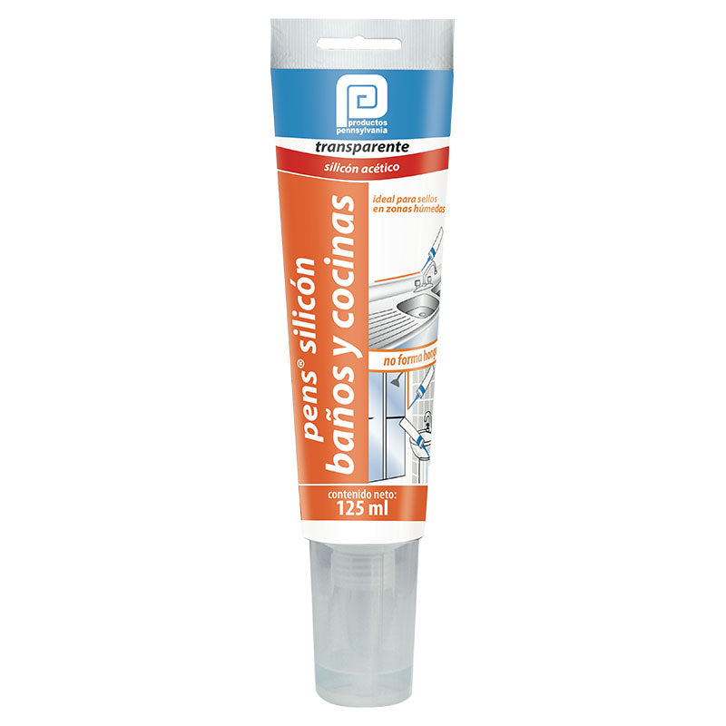 Silicone for bathrooms and kitchens, 125 ml, clear