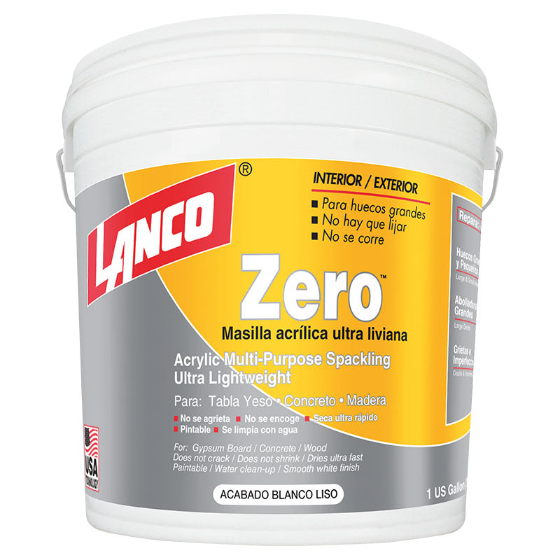 Masilla acrílica ultra liviana Zero blanca 1 gal