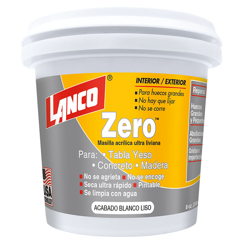 Masilla acrílica ultra liviana Zero blanca 8 oz
