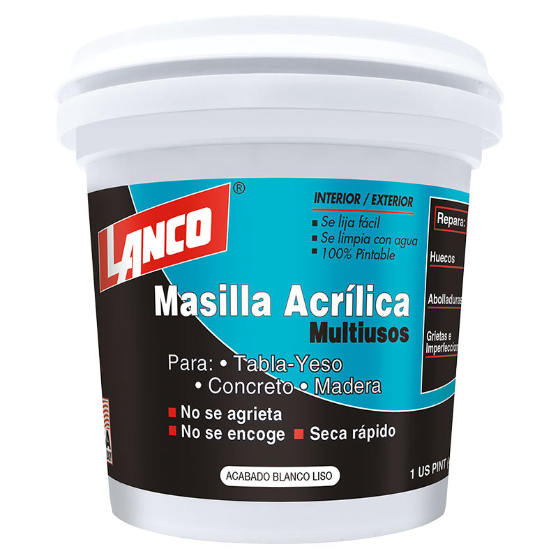 Masilla acrílica multiusos blanca 1/8 gal