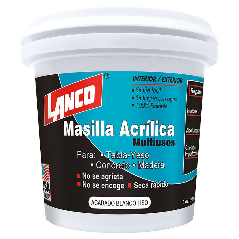 Masilla acrílica multiusos blanca 8 oz