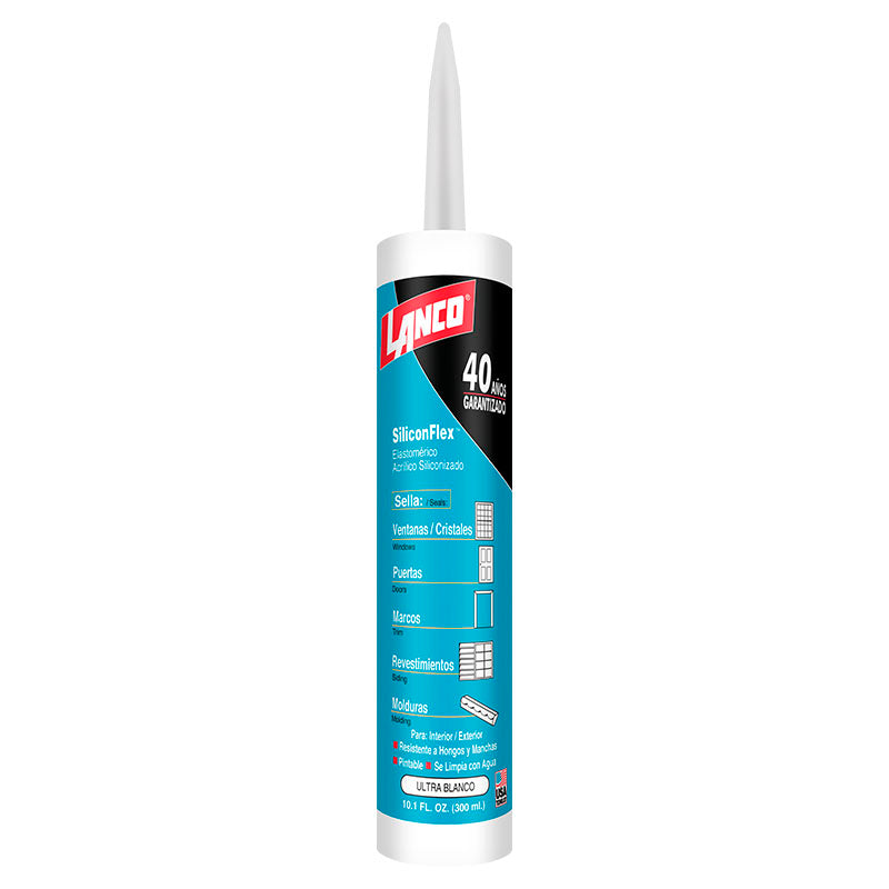 Silicon elastomérico acrílico SiliconFlex para juntas 300 ml blanco