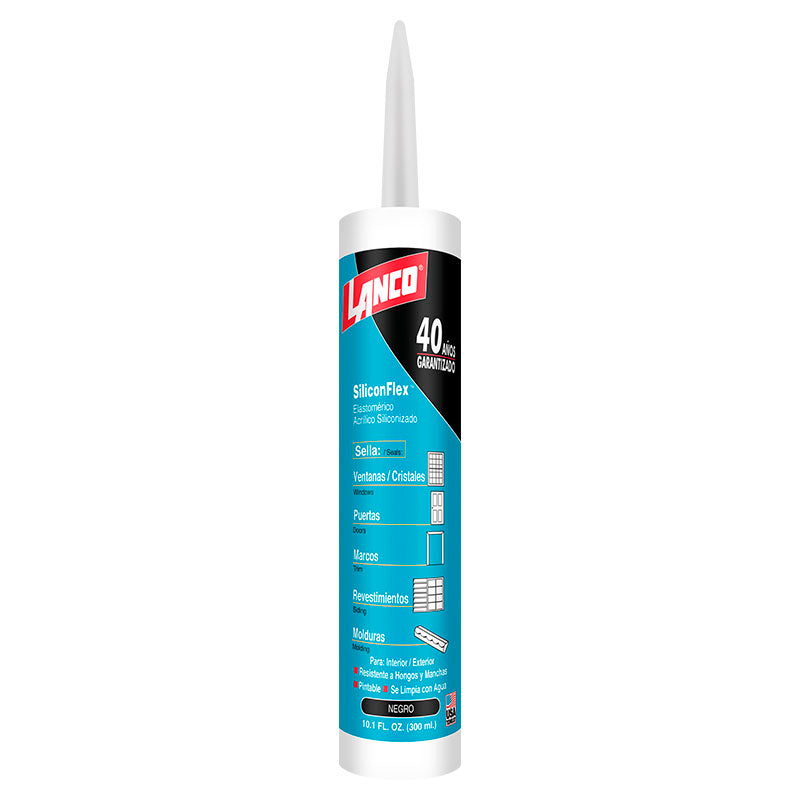 Silicon elastomérico acrílico SiliconFlex para juntas 300 ml negro