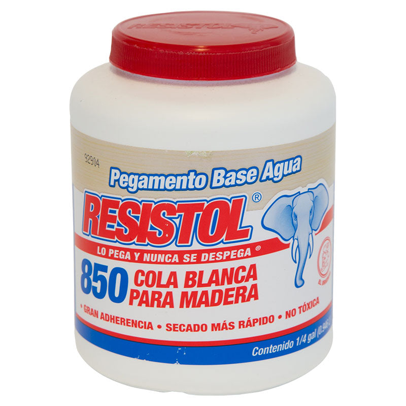 Cola blanca madera interior y exterior 1/4 gal Resistol 850 profesional