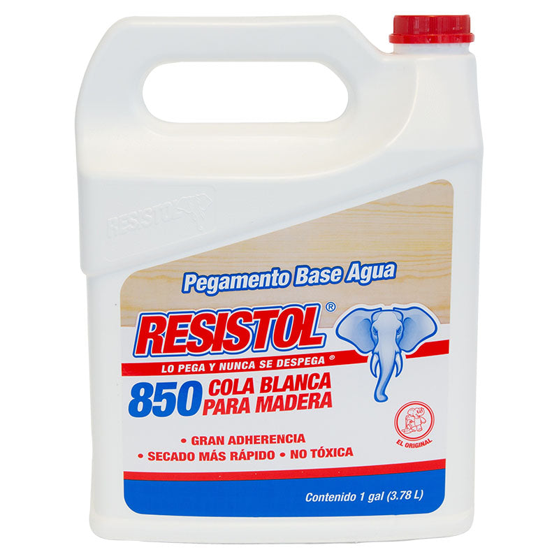 Cola blanca madera interior y exterior 1 gal Resistol 850 profesional