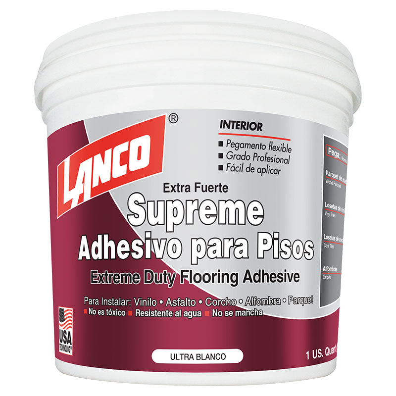 Pegamento multipropósito Supreme aplicación en concreto interior y exterior 1/4 gal Lanco
