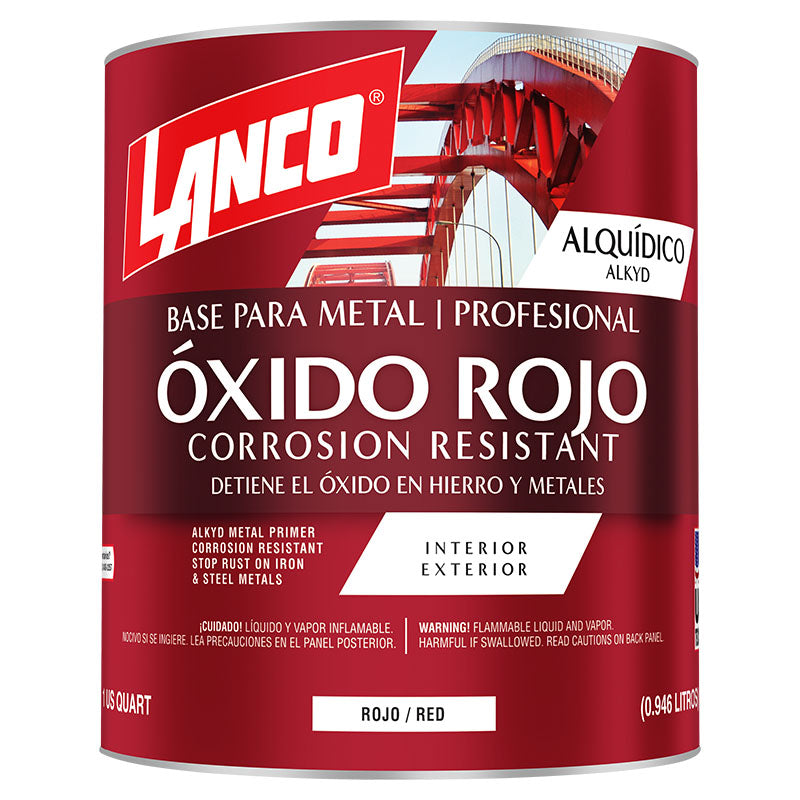 Anticorrosivo base minio rojo 1/4 gal Lanco