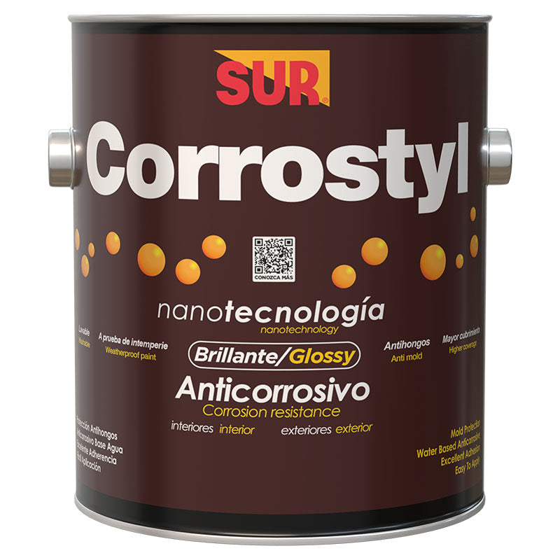 Anticorrosivo base látex corrostyl teja brillante 1 gal sur