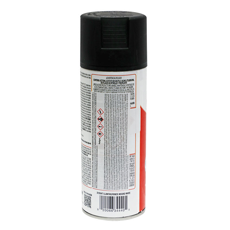 Spray automotriz aros negro mate 312 gramos