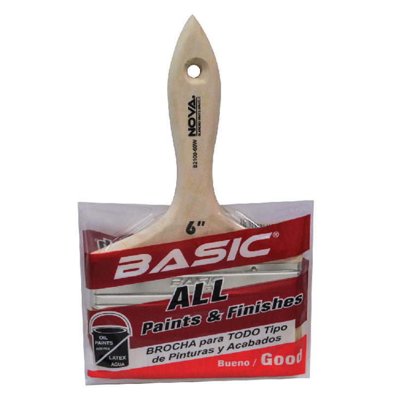 Mixed filament brush 6" wood handle