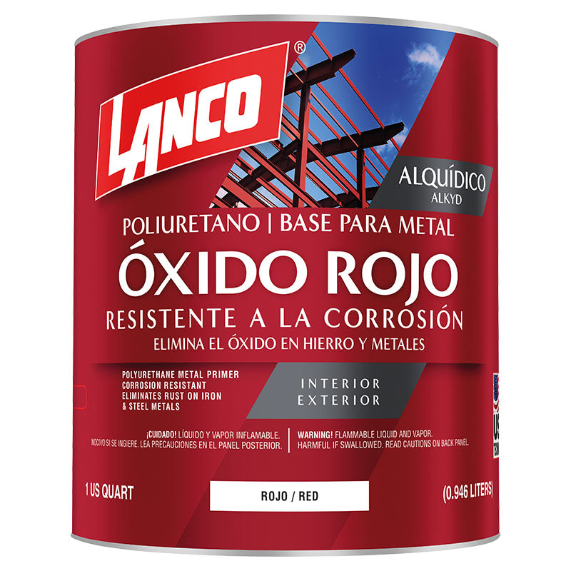 Anticorrosivo poliuretano base minio 1/4 gal Lanco