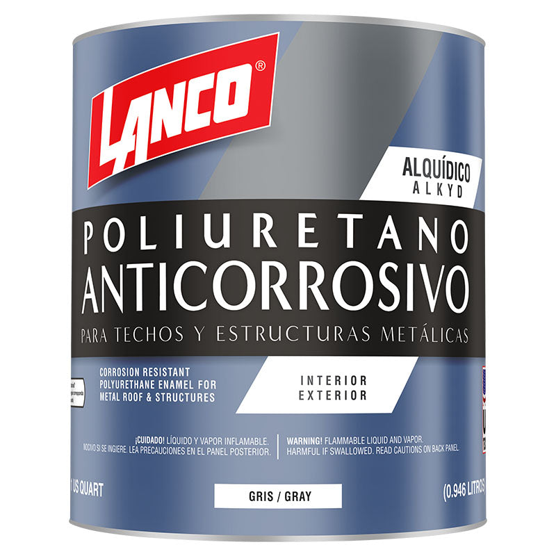 Anticorrosivo poliuretano gris 1/4 gal Lanco