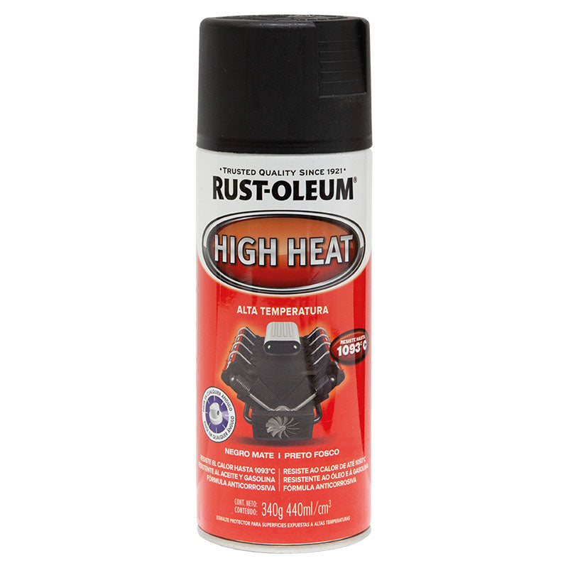 Spray automotriz alta temperatura negro mate 340 g