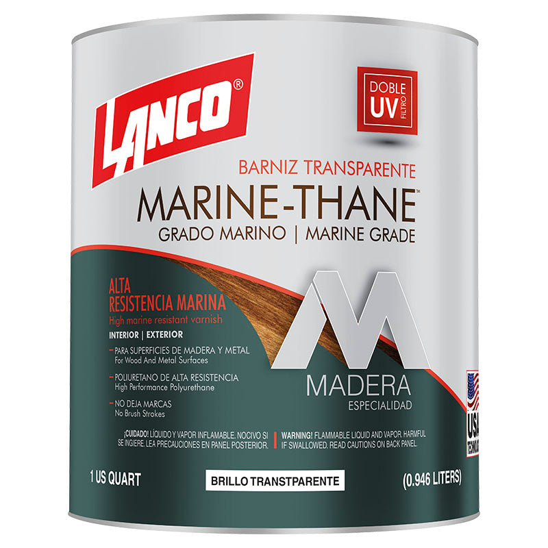 Barniz marino Marine-Thane transparente brillante 1/4 gal Lanco