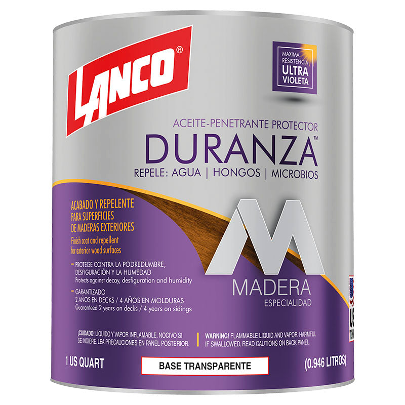 Penetrante para madera Duranza semi transparente mate 1/4 gal Lanco