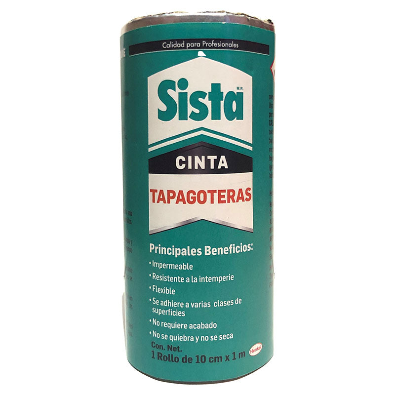Cinta tapagoteras 10 x 100 cm plateada