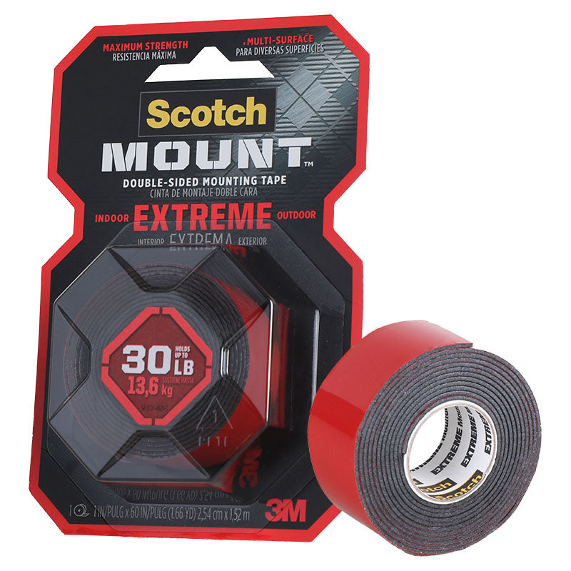 Cinta doble cara 1" x 1,5 m gris