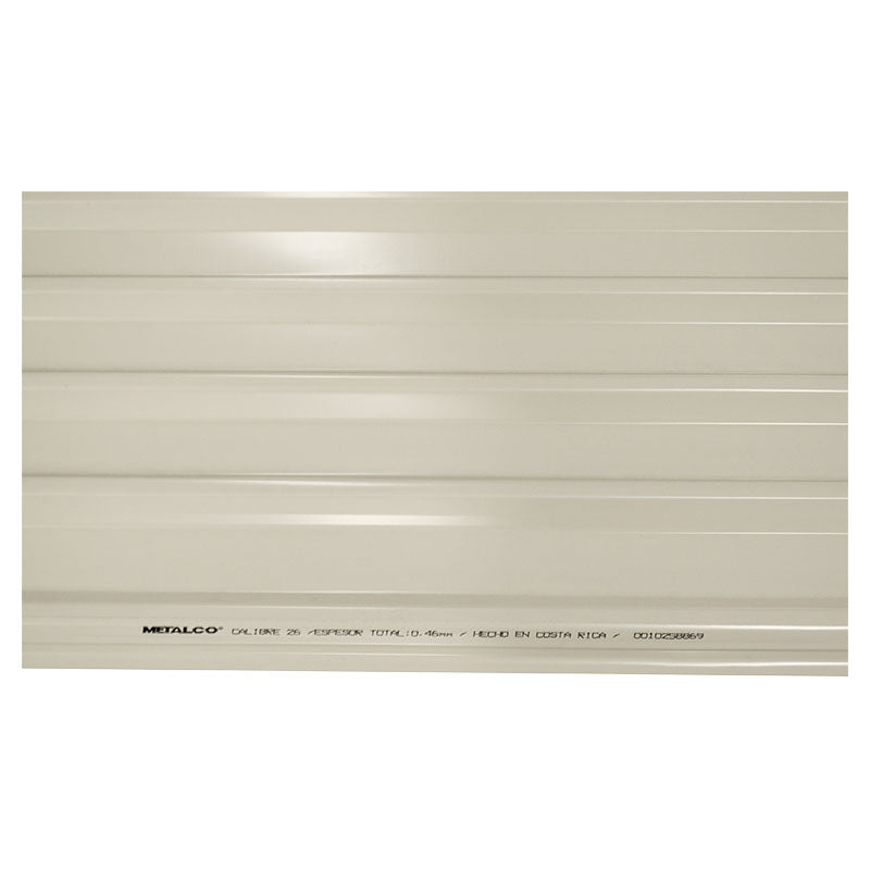 Lámina techo rectangular acero # 26 0.38 mm 107 x 183 cm blanca Metalco