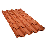 Lámina techo teja colonial hierro # 26 0.46 mm 106 x 261 cm teja metalco