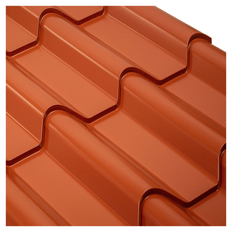 Lámina techo teja colonial hierro # 26 0.46 mm 106 x 261 cm teja metalco
