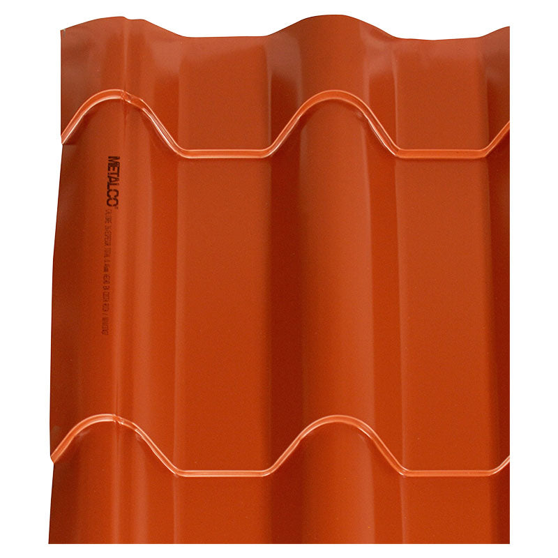 Lámina techo teja colonial hierro # 26 0.46 mm 106 x 261 cm teja metalco