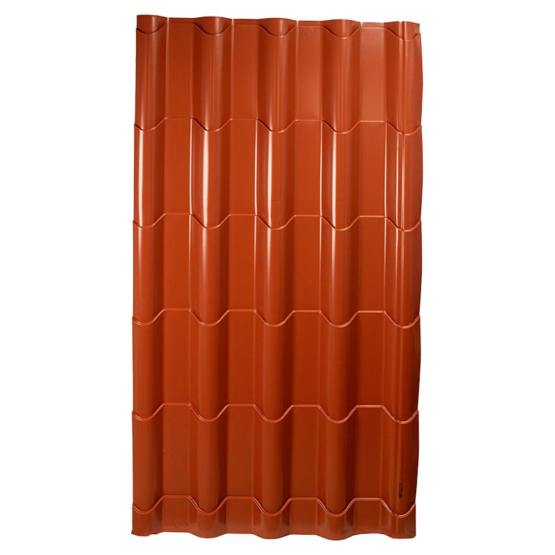 Lámina techo teja colonial hierro # 26 0.46 mm 106 x 291 cm teja metalco