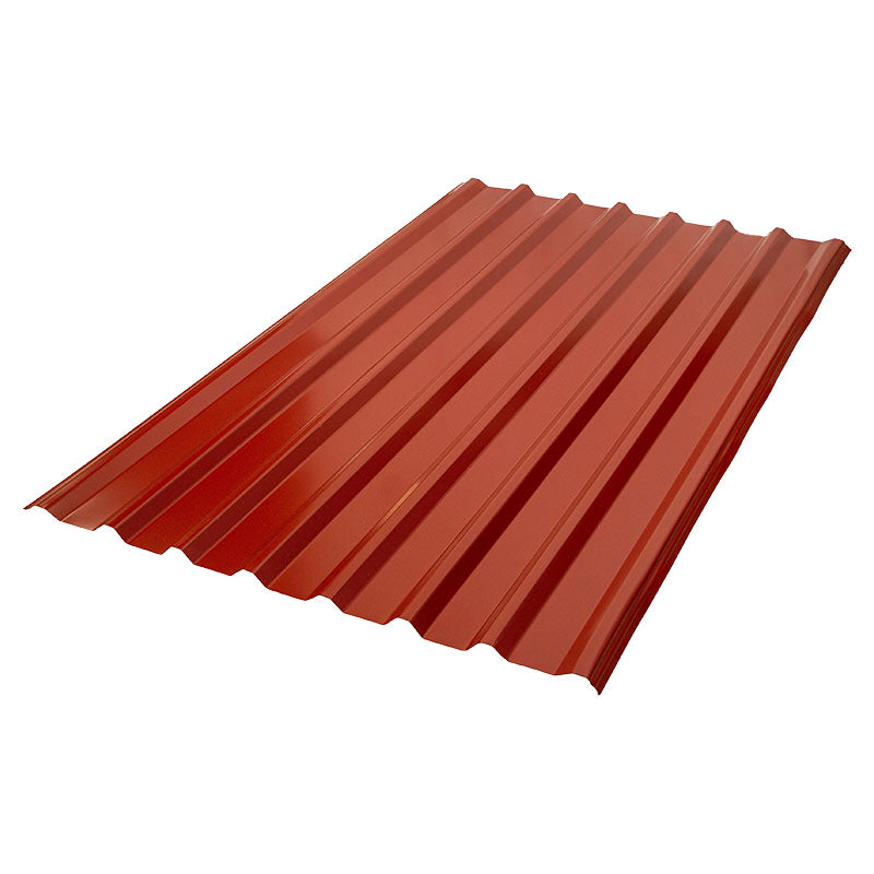 Lámina techo rectangular hierro # 26 0.46 mm 106 x 244 cm rojo metalco