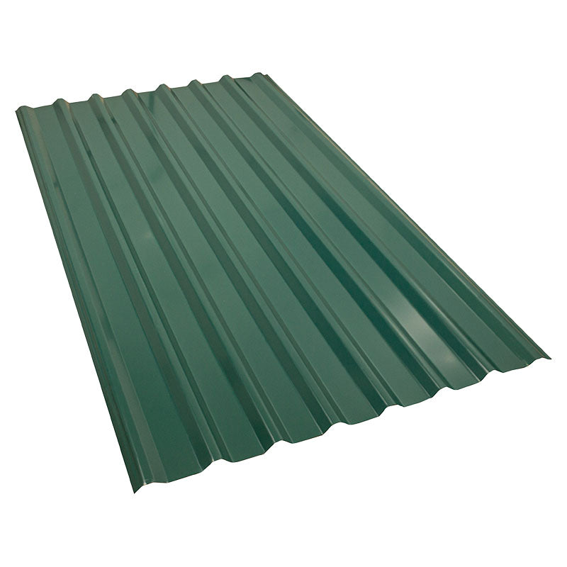 Rectangular iron roof sheet #26 0.46 mm 106 x 244 cm green metalco
