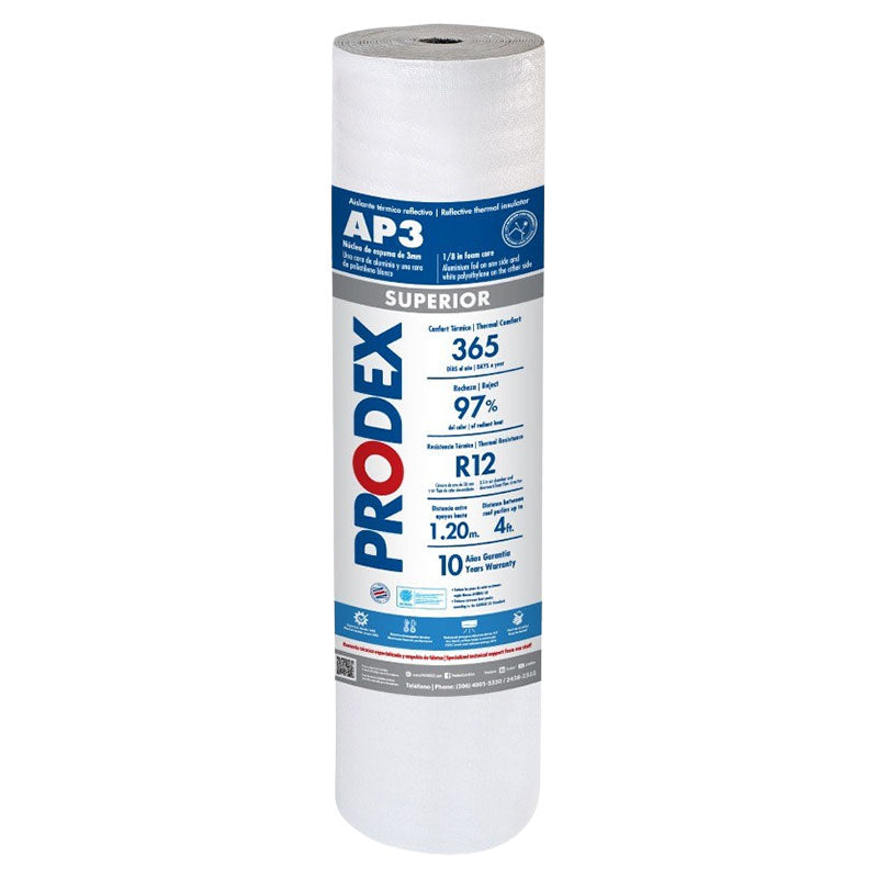 Aislante térmico 1 cara Prodex AP3 3 mm 1,22 x 10 m