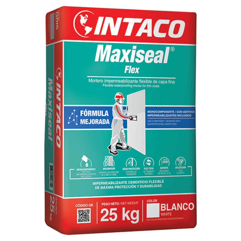 Mortero impermeabilizante fino Maxiseal Flex blanco 25 kg