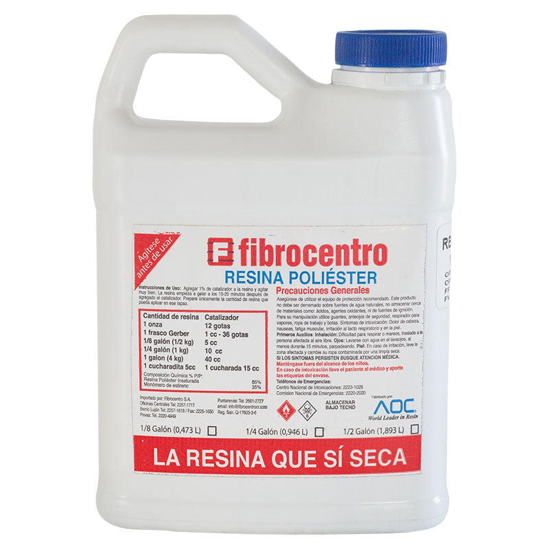 Resina poliéster para fibra de vidrio 1/4 gal