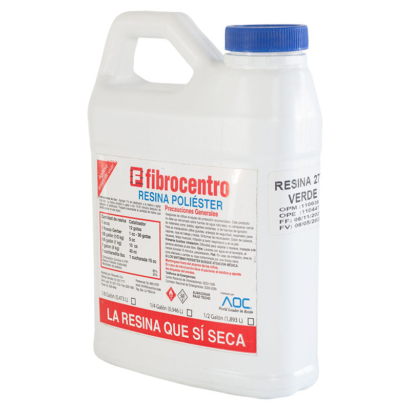 Resina poliéster para fibra de vidrio 1/4 gal