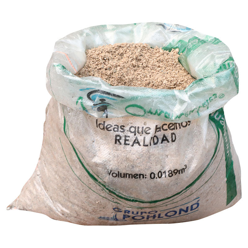 Polvo de piedra blanca en saco