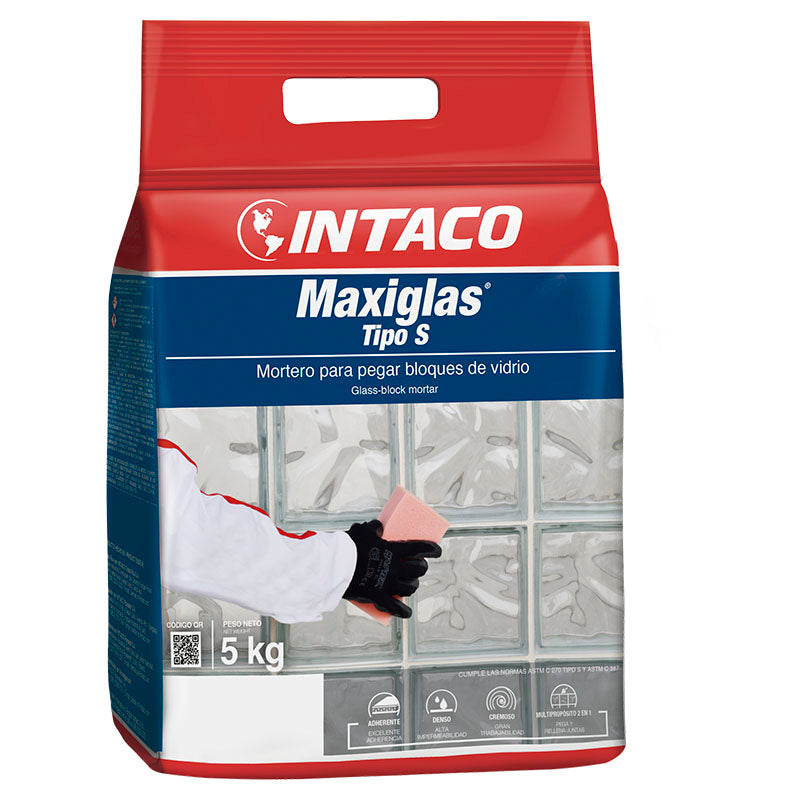 Mortero vidrio block Maxiglas tipo S blanco 5 kg